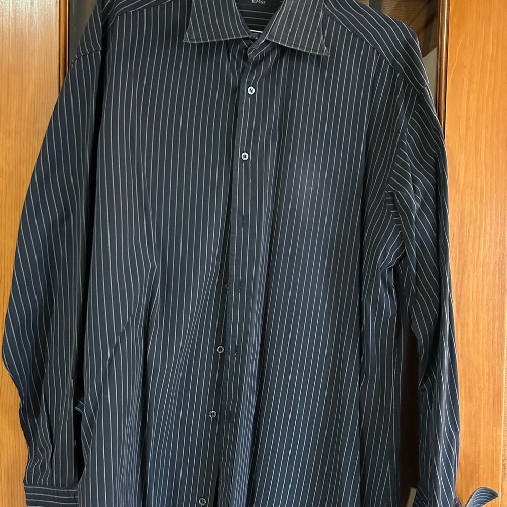 Men's Gucci X Tom, Ford pinstripe dress shirt size 46/18 made in Italy